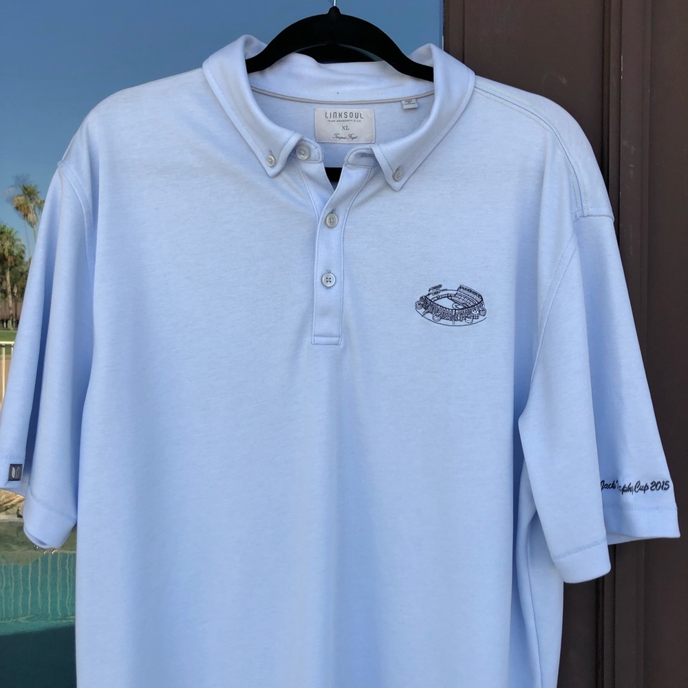 LINKSOUL Light Blue "Jack Murphy Stadium" Golf Polo XL